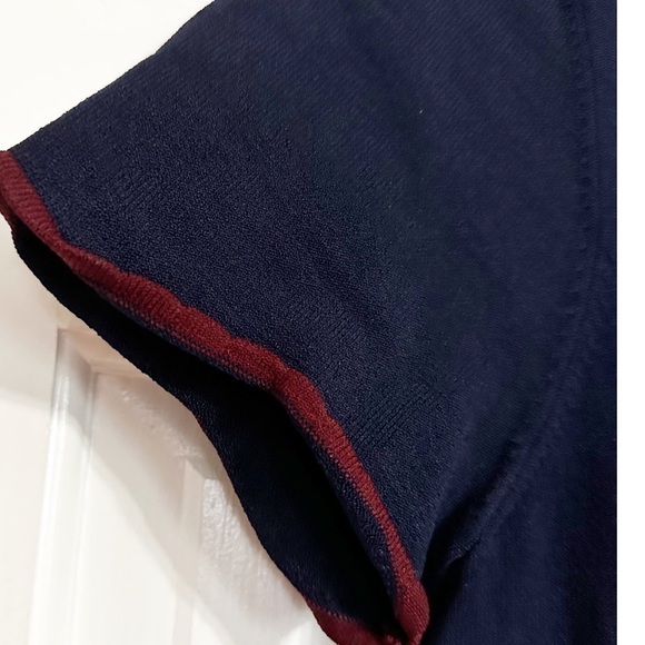 Shoshanna Navy Knit Ruffle Dress Sz M - Picture 3 of 7